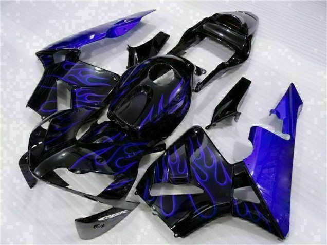 Black with Blue Flame 03-04 CBR600RR Motorcycle Fairings