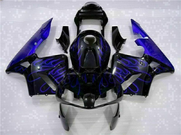 Black with Blue Flame 03-04 CBR600RR Motorcycle Fairings