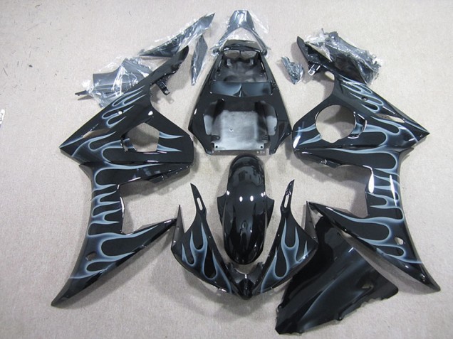 Black with Flame 03-05 YZF R6 Motorcycle Fairings Black with Flame 03-05 YZF R6 Motorcycle Fairings