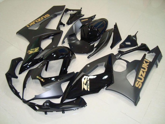 Black with Gold Decals 05-06 GSXR 1000 Motorcycle Fairings Black with Gold Decals 05-06 GSXR 1000 Motorcycle Fairings