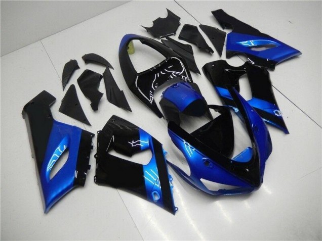 Blue Black 05-06 ZX6R Motorcycle Fairings Blue Black 05-06 ZX6R Motorcycle Fairings