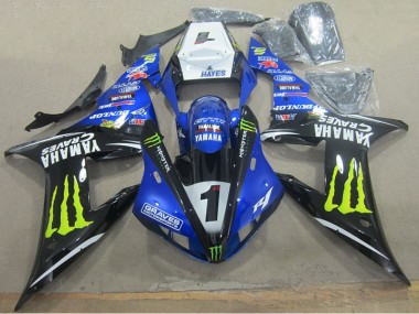 Blue Black Graves 1 02-03 YZF R1 Motorcycle Fairings