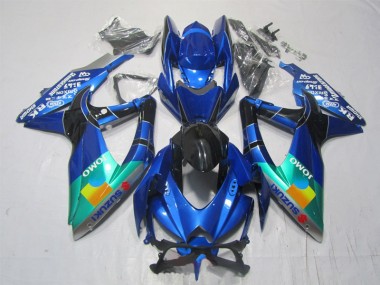 Blue Black Green Jomo 07-08 GSXR 1000 Motorcycle Fairings