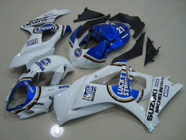 Blue Lucky Strike 07-08 GSXR 1000 Motorcycle Fairings Blue Lucky Strike 07-08 GSXR 1000 Motorcycle Fairings