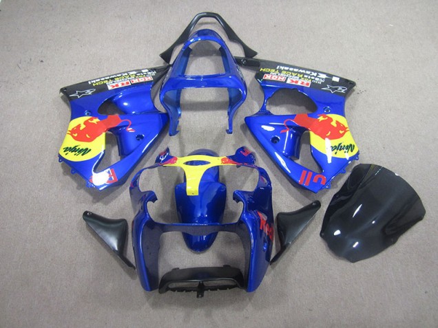 Blue Red Bull Ninja 00-02 ZX6R Motorcycle Fairings Blue Red Bull Ninja 00-02 ZX6R Motorcycle Fairings