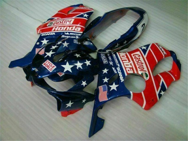 Blue Red Castrol Cycle World 04-07 CBR600 F4i Motorcycle Fairings Blue Red Castrol Cycle World 04-07 CBR600 F4i Motorcycle Fairings