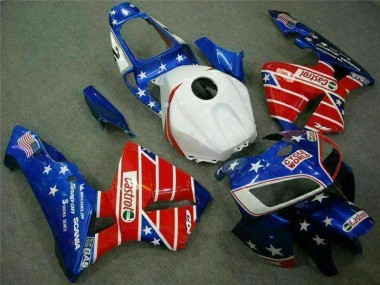 Blue Red Cycle World Castrol 05-06 CBR600RR Motorcycle Fairings