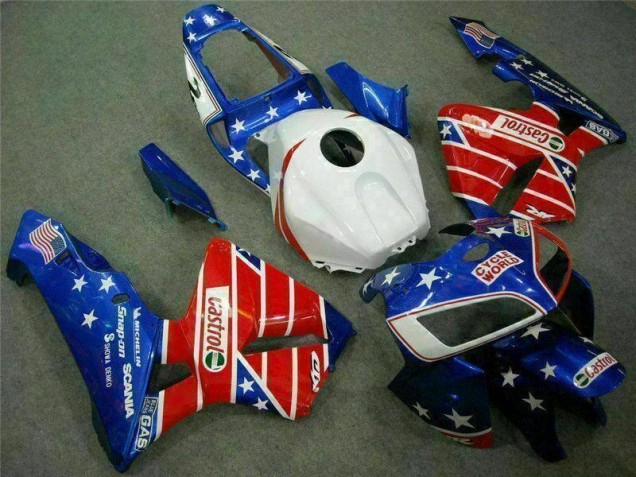 Blue Red Cycle World Castrol 05-06 CBR600RR Motorcycle Fairings Blue Red Cycle World Castrol 05-06 CBR600RR Motorcycle Fairings