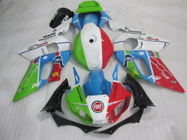 Blue Red Fiat Kastinee 98-02 YZF R6 Motorcycle Fairings Blue Red Fiat Kastinee 98-02 YZF R6 Motorcycle Fairings