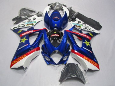 Blue Red Rockstar 07-08 GSXR 1000 Motorcycle Fairings