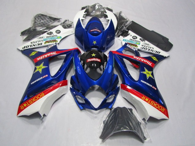 Blue Red Rockstar 07-08 GSXR 1000 Motorcycle Fairings Blue Red Rockstar 07-08 GSXR 1000 Motorcycle Fairings