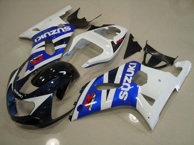 Blue White 01-03 GSXR 750 Motorcycle Fairings