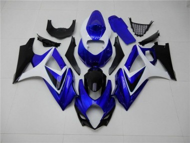 Blue White Black 07-08 GSXR 1000 Motorcycle Fairings