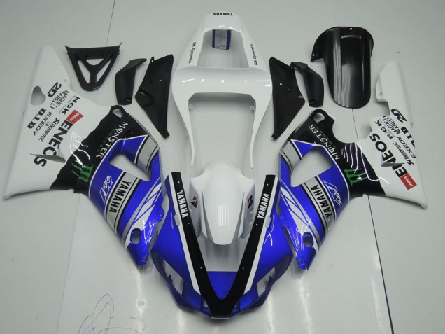 Blue White ENEOS Monster 00-01 YZF R1 Motorcycle Fairings Blue White ENEOS Monster 00-01 YZF R1 Motorcycle Fairings