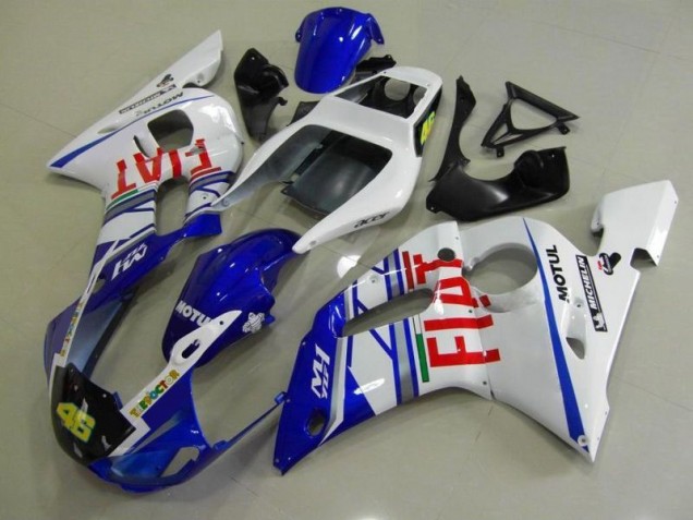 Blue White Fiat 98-02 YZF R6 Motorcycle Fairings Blue White Fiat 98-02 YZF R6 Motorcycle Fairings