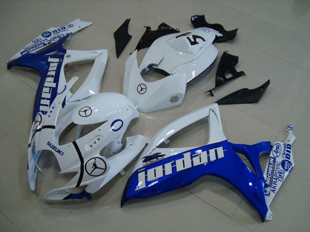 Blue White Jordan 06-07 GSXR 750 Motorcycle Fairings