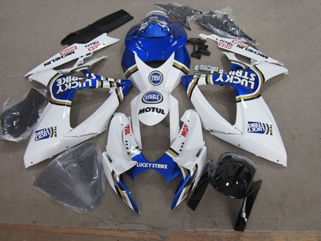 Blue White Lucky Strike Motul 06-07 GSXR 750 Motorcycle Fairings Blue White Lucky Strike Motul 06-07 GSXR 750 Motorcycle Fairings