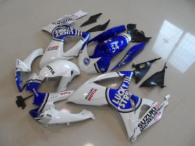 Blue White Lucky Strike Motul 34 06-07 GSXR 750 Motorcycle Fairings