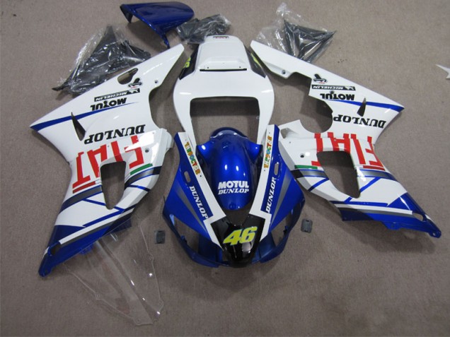 Blue White Motul Dunlop 46 98-99 YZF R1 Motorcycle Fairings Blue White Motul Dunlop 46 98-99 YZF R1 Motorcycle Fairings