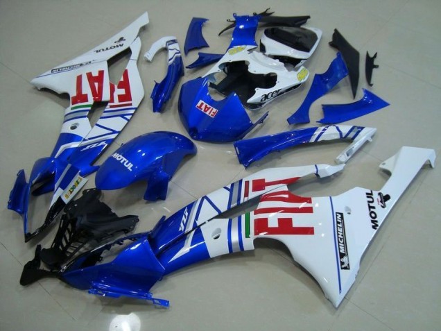 Blue White Red Fiat 08-16 YZF R6 Motorcycle Fairings