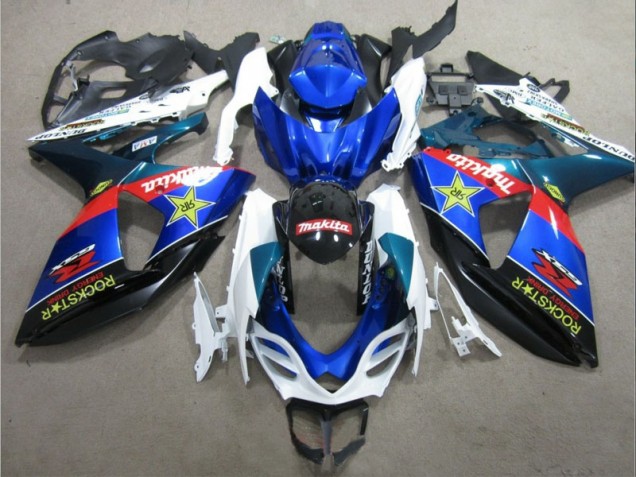 Blue White Rockstar 09-16 GSXR 1000 Motorcycle Fairings Blue White Rockstar 09-16 GSXR 1000 Motorcycle Fairings