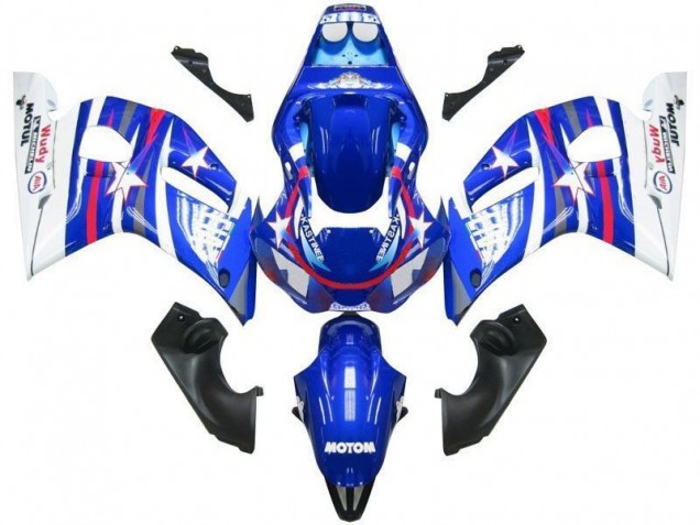 Blue White Star Fiat 98-02 YZF R6 Motorcycle Fairings Blue White Star Fiat 98-02 YZF R6 Motorcycle Fairings