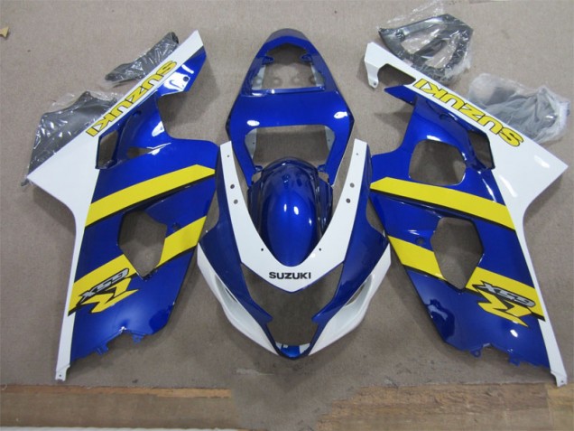 Blue White Yellow 04-05 GSXR 600 Motorcycle Fairings Blue White Yellow 04-05 GSXR 600 Motorcycle Fairings