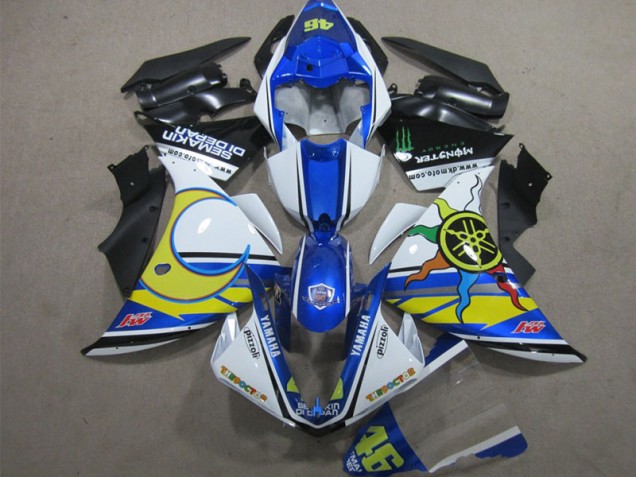 Blue White Yellow 46 12-14 YZF R1 Motorcycle Fairings