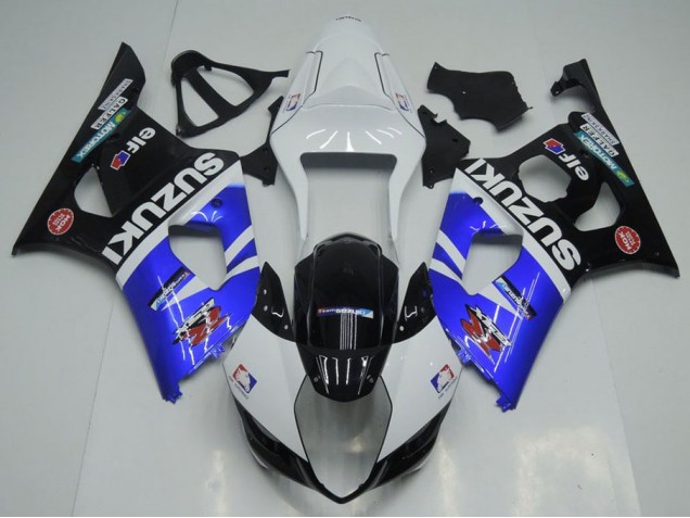 Blue White and Black 03-04 GSXR 1000 Motorcycle Fairings