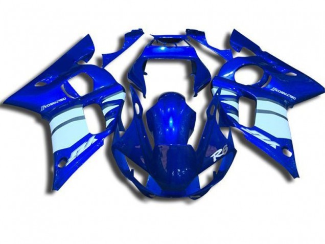 Blue and White 98-02 YZF R6 Motorcycle Fairings Blue and White 98-02 YZF R6 Motorcycle Fairings