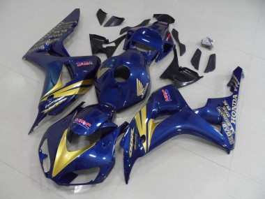 Dark Blue with Gold Stripe 06-07 CBR1000RR Motorcycle Fairings