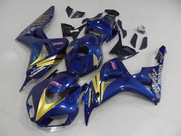 Dark Blue with Gold Stripe 06-07 CBR1000RR Motorcycle Fairings Dark Blue with Gold Stripe 06-07 CBR1000RR Motorcycle Fairings