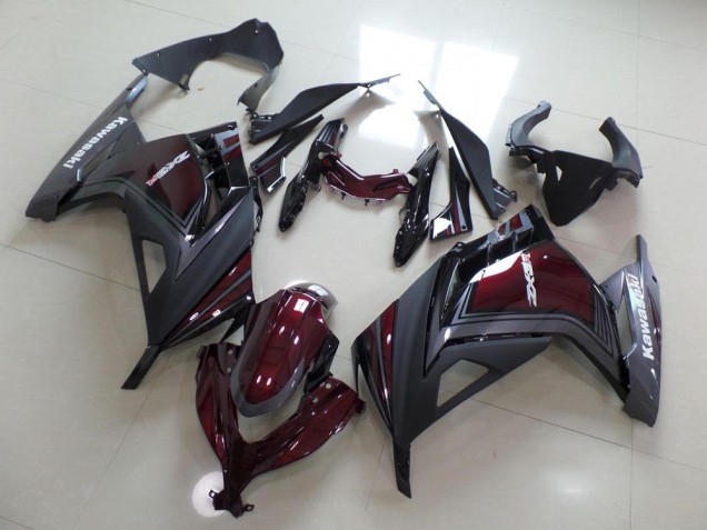 Dark Red and Grey 13-16 ZX300R Motorcycle Fairings Dark Red and Grey 13-16 ZX300R Motorcycle Fairings