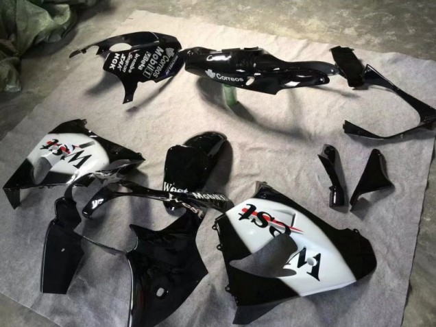 Glossy Black White 00-01 ZX9R Motorcycle Fairings Glossy Black White 00-01 ZX9R Motorcycle Fairings