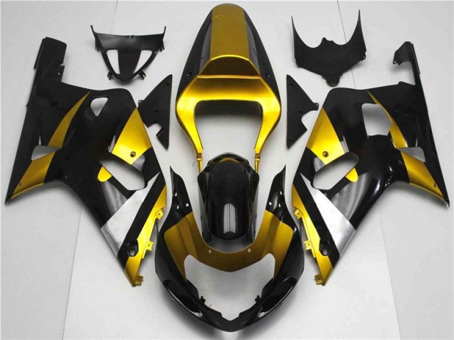 Gold Black 01-03 GSXR 600/750 Motorcycle Fairings Gold Black 01-03 GSXR 600/750 Motorcycle Fairings