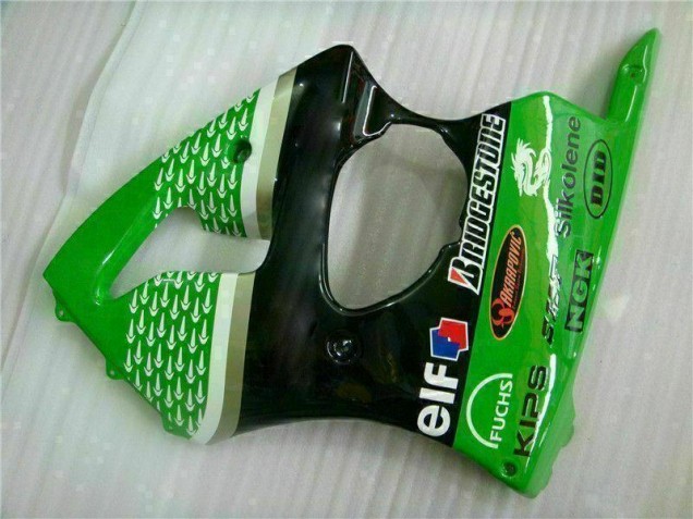Green Black 00-02 ZX6R Motorcycle Fairing Kits & Plastic Green Black 00-02 ZX6R Motorcycle Fairing Kits & Plastic