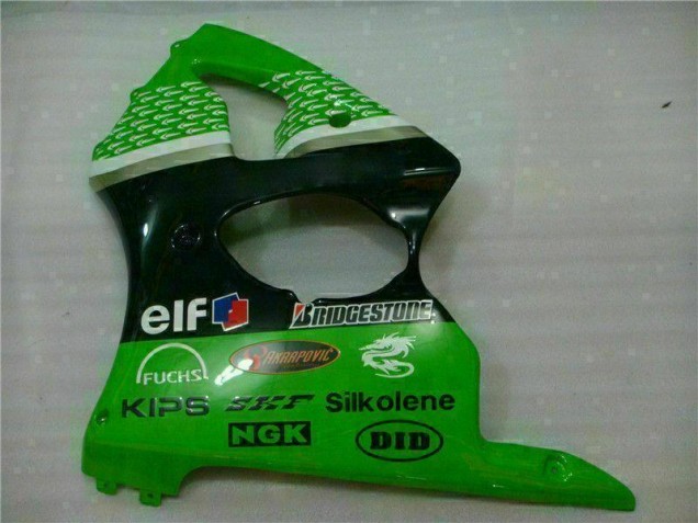 Green Black 00-02 ZX6R Motorcycle Fairing
