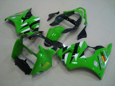 Green Black 00-02 ZX6R Motorcycle Fairings