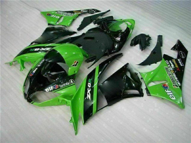 Green Black 09-12 ZX6R Motorcycle Fairing Green Black 09-12 ZX6R Motorcycle Fairing