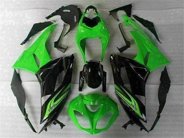 Green Black 09-12 ZX6R Motorcycle Fairings Green Black 09-12 ZX6R Motorcycle Fairings