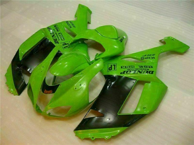 Green Black Dunlop 07-08 ZX6R Motorcycle Fairings Green Black Dunlop 07-08 ZX6R Motorcycle Fairings