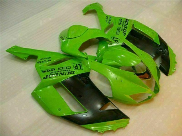 Green Black Dunlop 07-08 ZX6R Motorcycle Fairings Green Black Dunlop 07-08 ZX6R Motorcycle Fairings