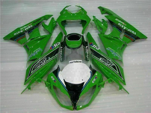 Green Black LeoVince 09-12 ZX6R Motorcycle Fairings Green Black LeoVince 09-12 ZX6R Motorcycle Fairings