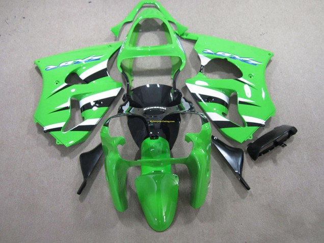 Green Black White 00-02 ZX6R Motorcycle Fairing Green Black White 00-02 ZX6R Motorcycle Fairing