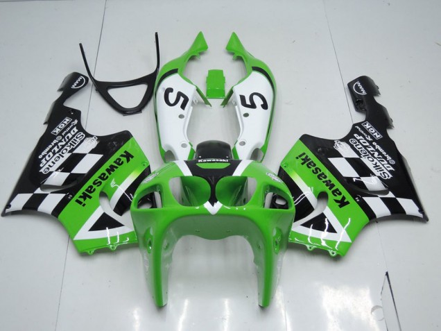 Green Black and White 96-03 ZX7R Motorcycle Fairings Green Black and White 96-03 ZX7R Motorcycle Fairings