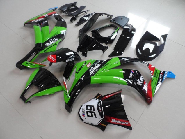 Green Black with Number 66 11-15 ZX10R Motorcycle Fairings Green Black with Number 66 11-15 ZX10R Motorcycle Fairings