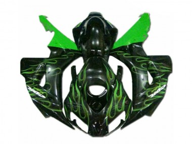 Green Flame Black 06-07 CBR1000RR Motorcycle Fairings