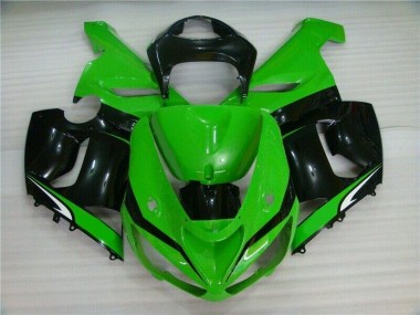 Green White Black 05-06 ZX6R Motorcycle Fairings
