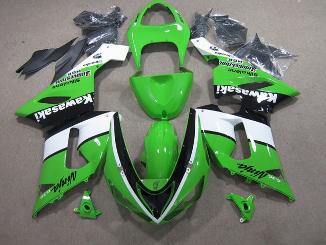 Green White Black Ninja 636 05-06 ZX6R Motorcycle Fairings Green White Black Ninja 636 05-06 ZX6R Motorcycle Fairings