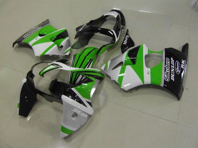Green White Stripe 00-02 ZX6R Motorcycle Fairings